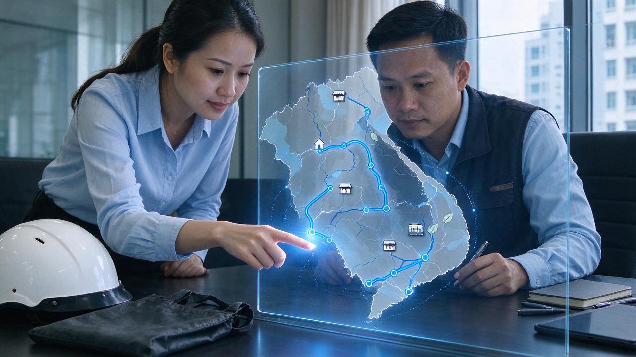 Bước 1: Phân tích luồng giao hàng và điểm dừng