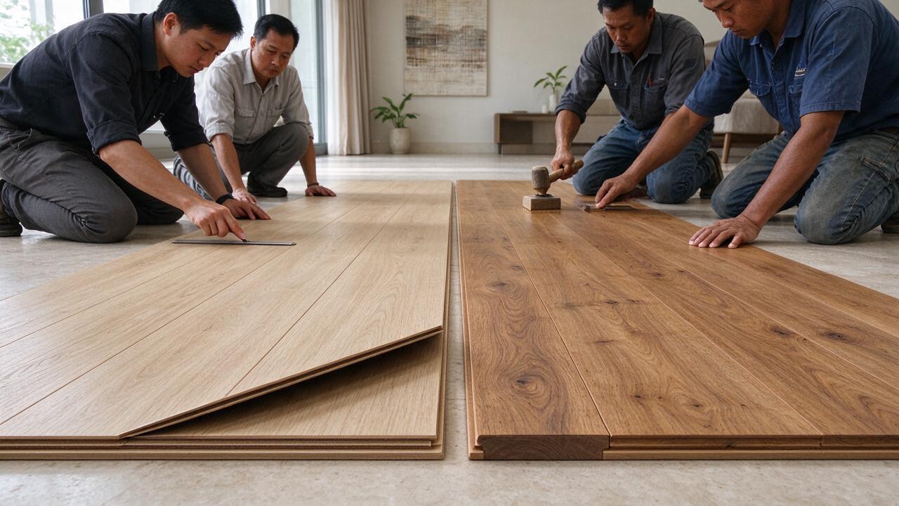 Phân tích từng lựa chọn: Sàn gỗ công nghiệp và sàn gỗ tự nhiên