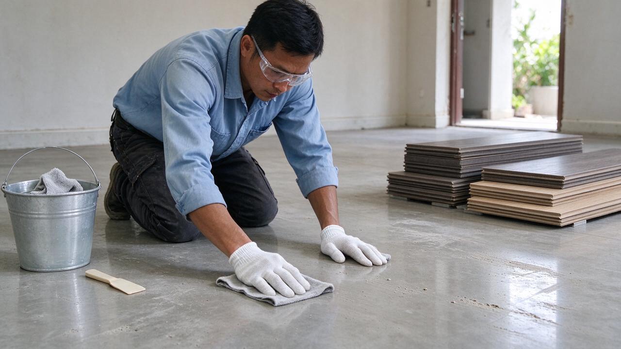 Bước 1: Kiểm tra bề mặt sàn và vệ sinh sạch sẽ